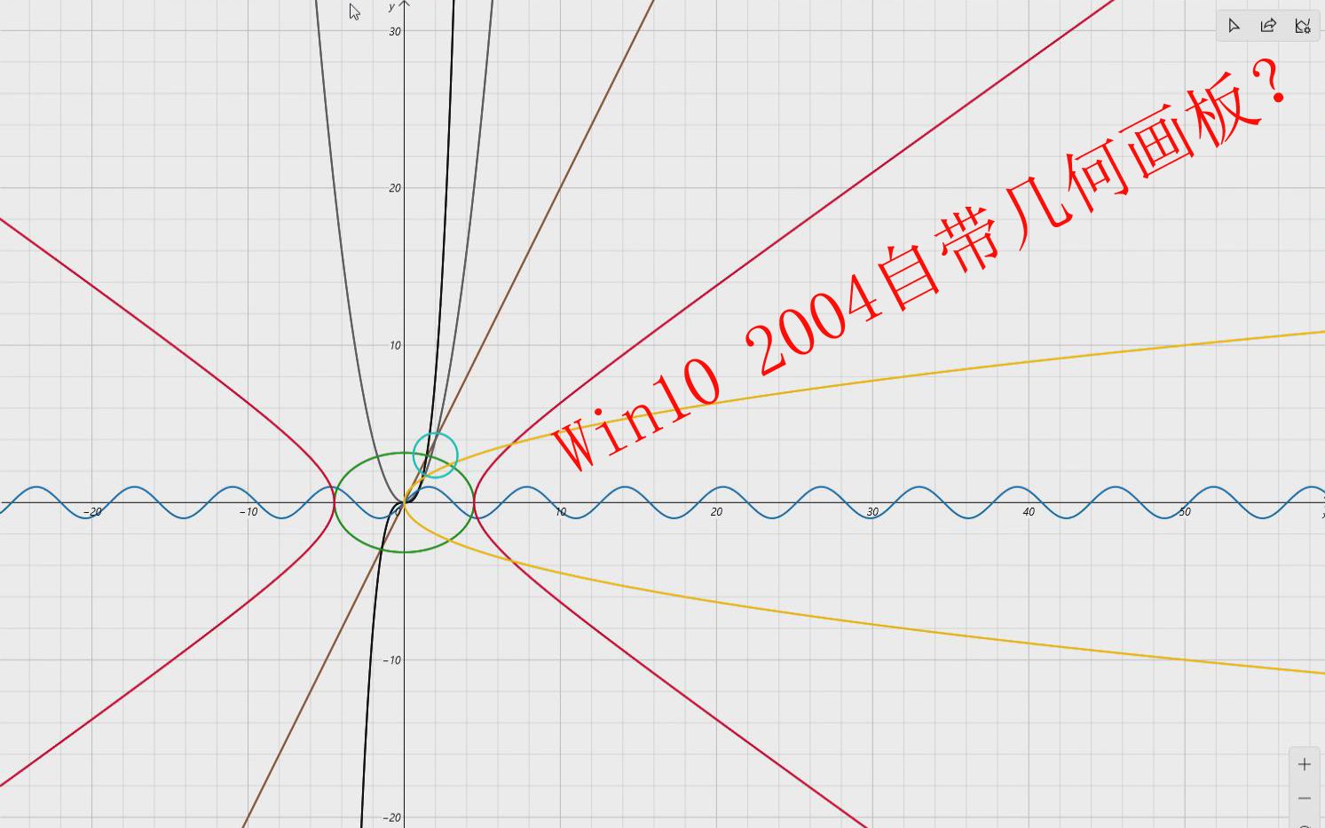 【win10自带几何画板?】2004版本计算器新绘图功能体验哔哩哔哩bilibili