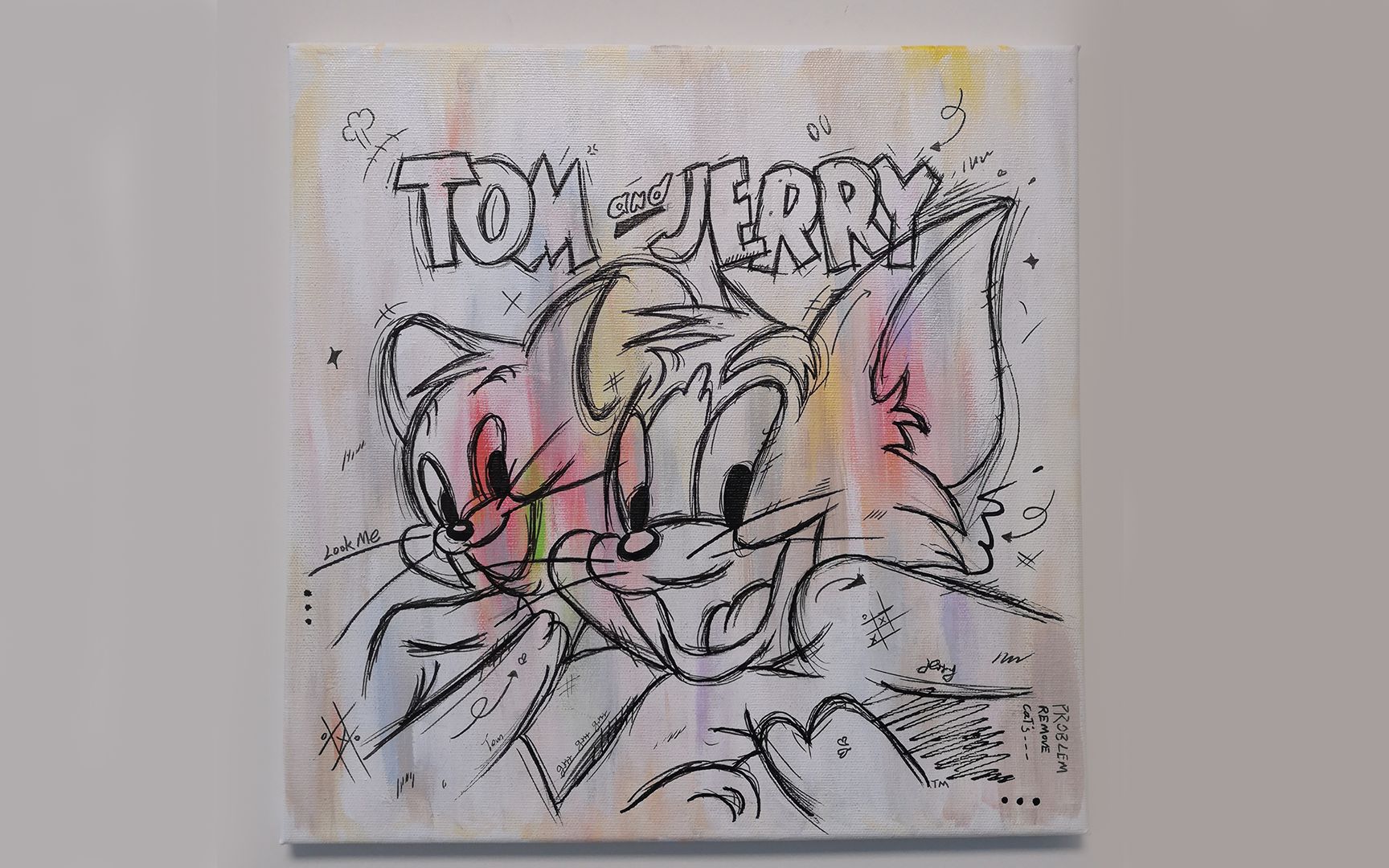 丙烯画丨草稿版猫和老鼠?