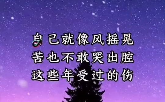 回过头已是沧桑这些年受过的伤都自己扛