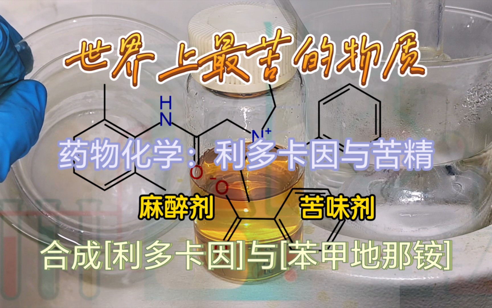 【药物化学】合成[利多卡因]与[苯甲地那铵](苦精,世界上最苦的物质)哔哩哔哩bilibili