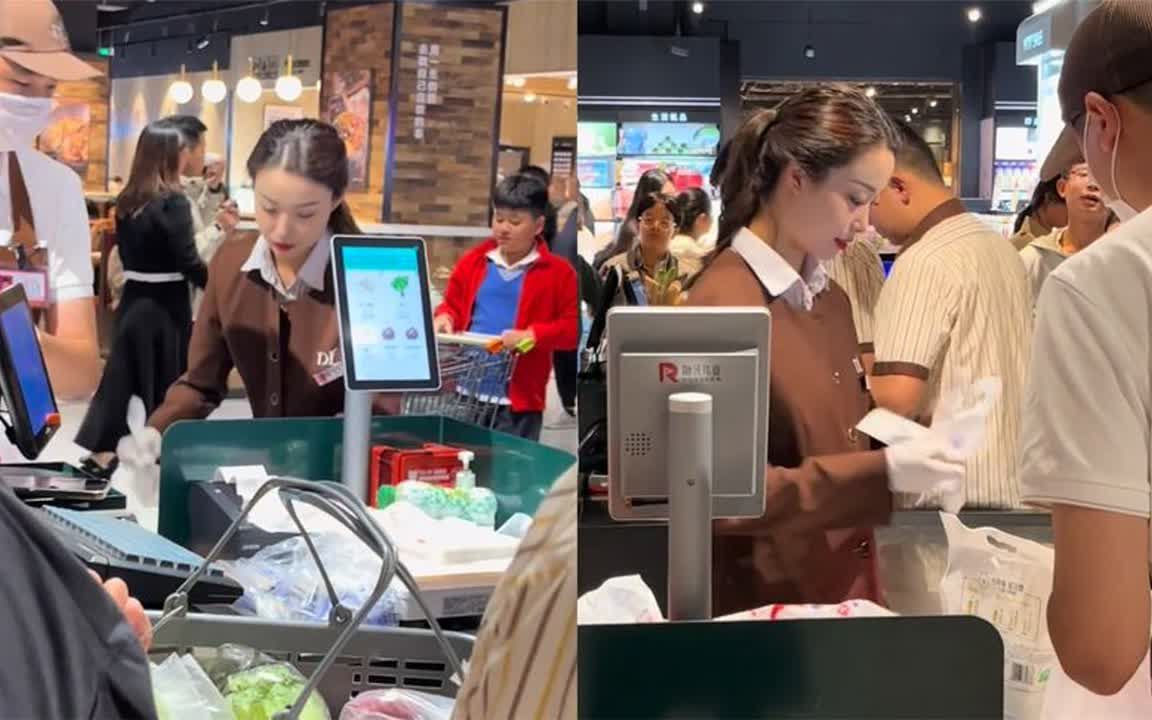 网友拍到胖东来美女收银员,气质出众工作态度认真,长相神似倪妮