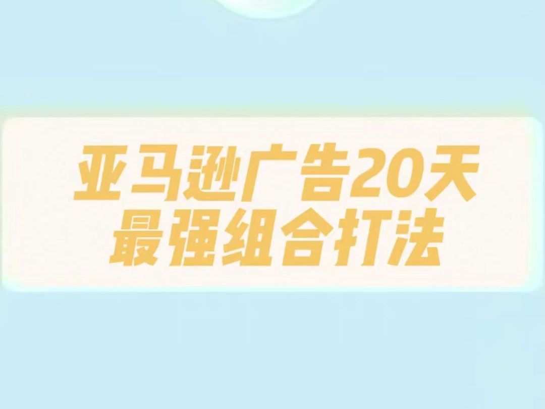 亚马逊广告20天最强组合打法哔哩哔哩bilibili