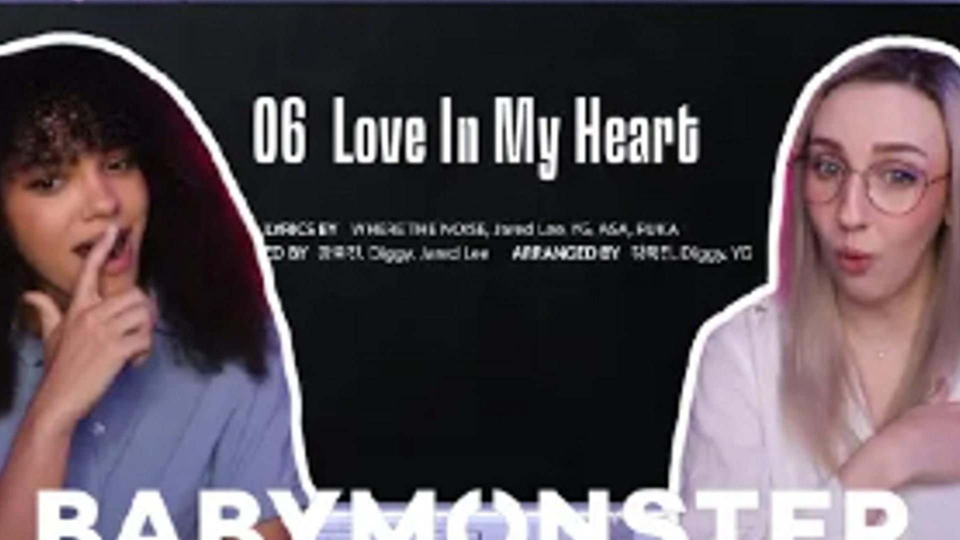 [图]女通讯录小情侣看BABYMONSTER 歌曲片段’Love In My Heart' REACTION