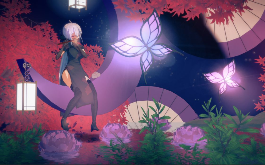 [mmd/1080p/60fps] 弱音ハクyowane haku [hand clap]_哔哩哔哩_bili