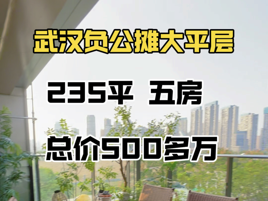 武汉负公摊大平层,235平五房三卫,户户带两个大露台,总价500多万#武汉大平层#武汉别墅#武汉露台#汉阳别墅#汉阳大平层#汉口别墅#汉口大平层#武昌...