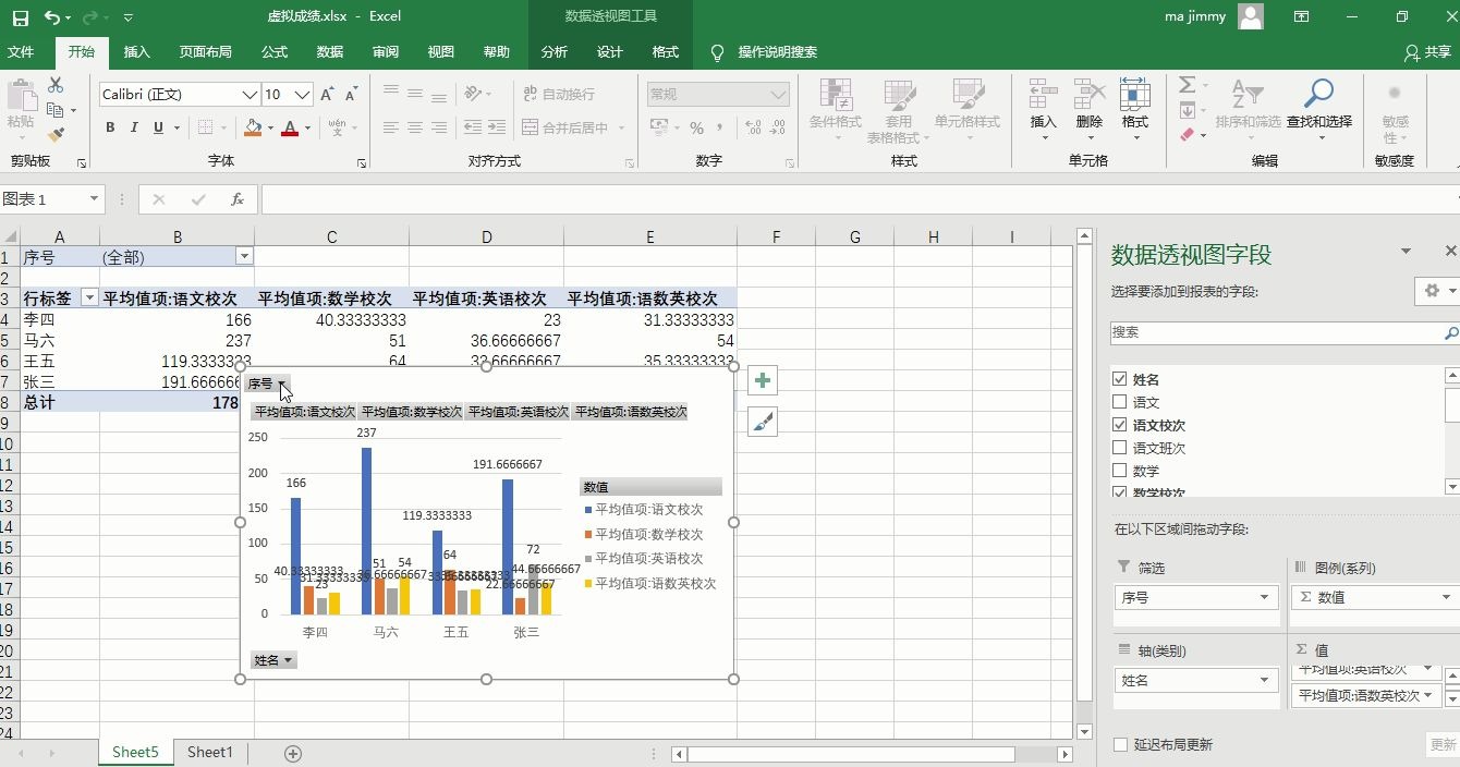 [图]快速制作学生历次考试成绩汇总以及学生成绩之间的比较