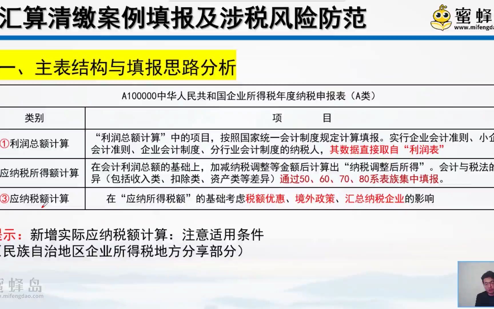 [图]03第三节：A100000企业所得税年度纳税申报表（主表）填报要点