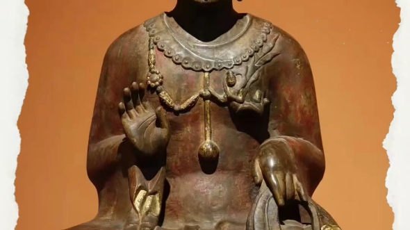 北魏 青石彩绘 佛像高67cm 宽45cm 厚33cm