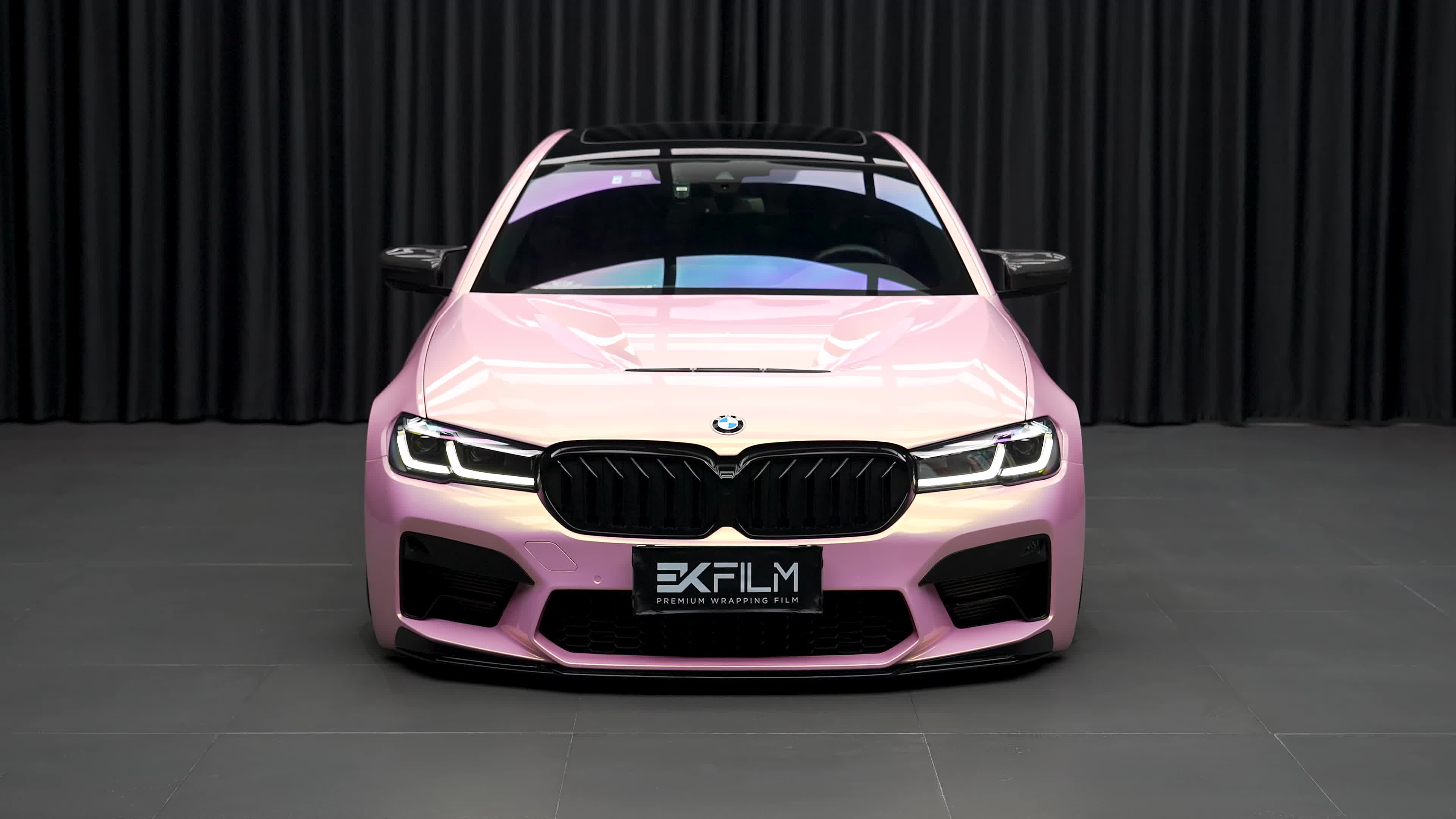 宝马5-ekfilm改色膜粉金,时髦炸街