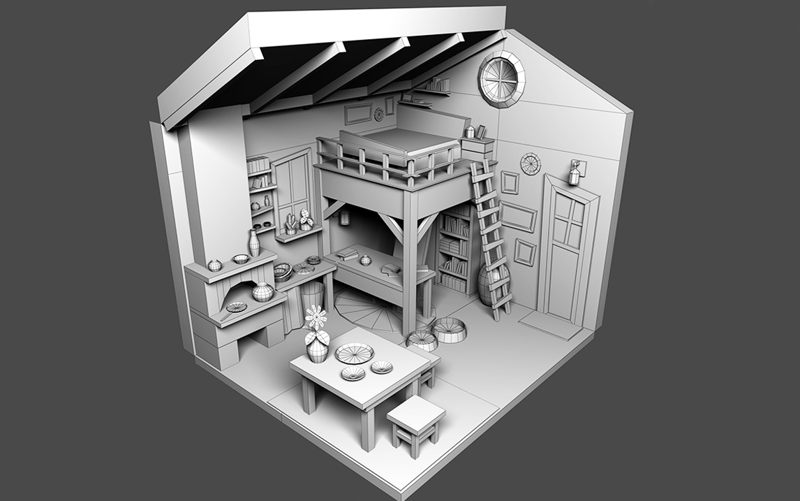 3dmax卡通卧室建模(中)