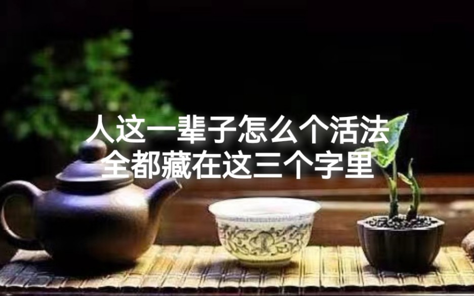 [图]人这一辈子怎么个活法，全藏在这三个字里！