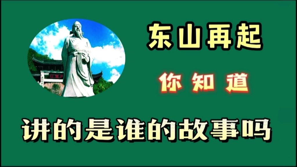 东山再起,你知道,讲的是谁的故事吗?哔哩哔哩bilibili