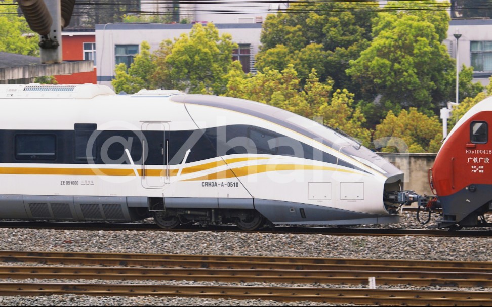 crh3a-a-0510回送广州,车次00121出武昌站【中国铁路】_哔哩哔哩_bili