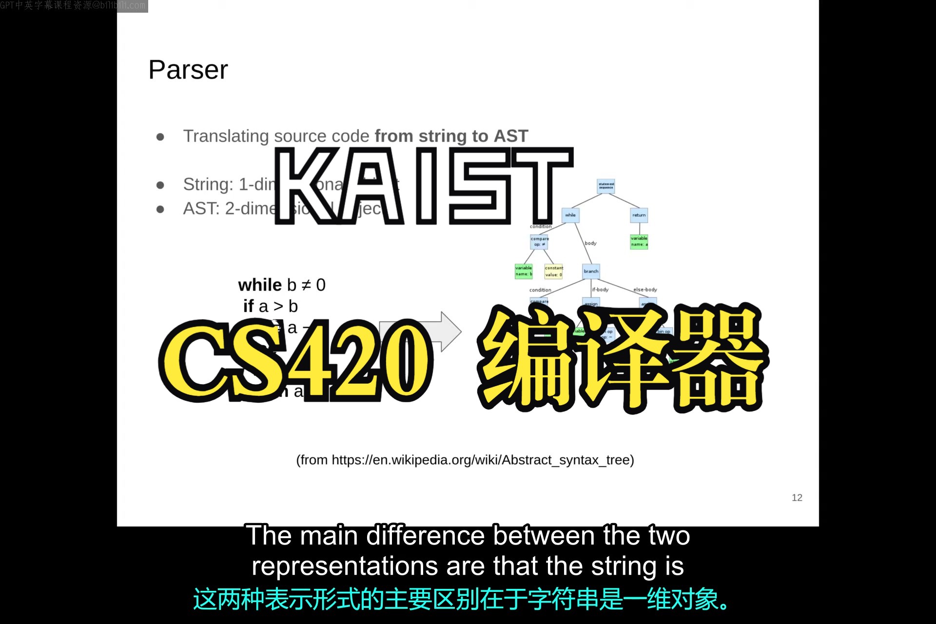 KAIST《编译器设计|CS420: Compiler Design 2020》中英字幕(豆包哔哩哔哩bilibili