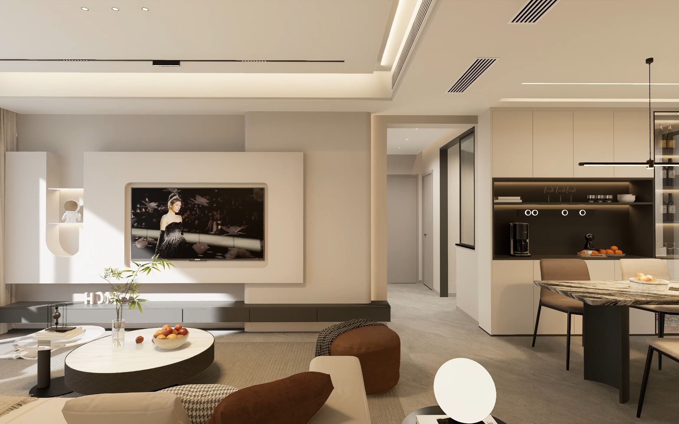 96㎡极简奶油风,被问爆的心动美宅