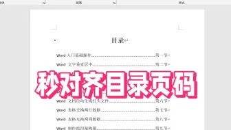 Word技巧：快速对齐目录页码