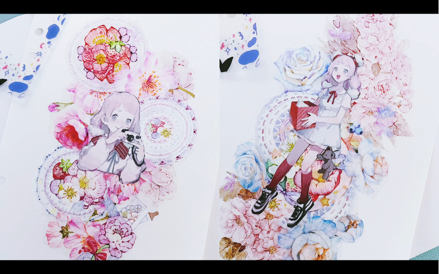 甜梦/是甜甜的温柔系的呀/人物拼贴/手帐本拼贴/解压视频