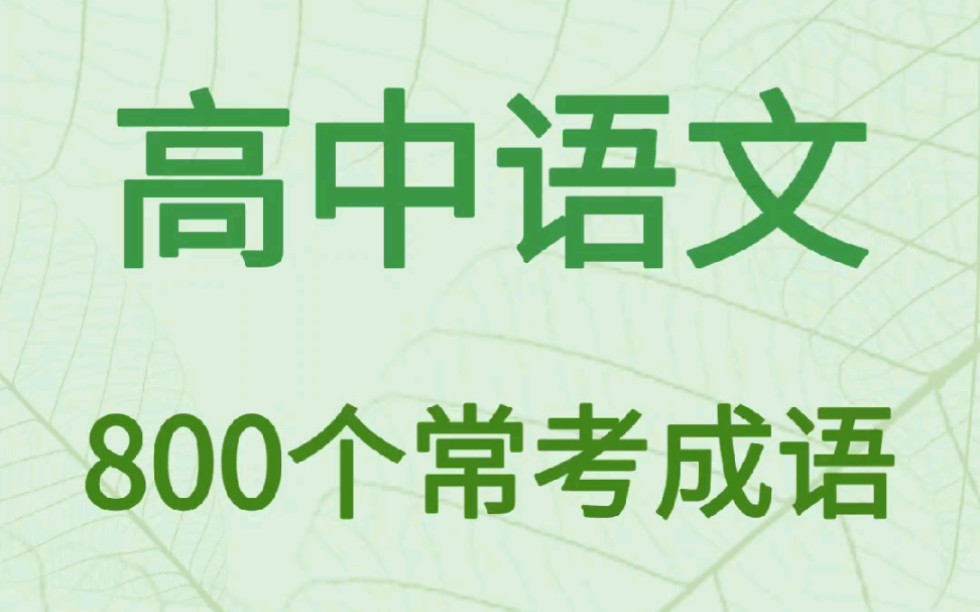 高中语文:800个常考成语,学会绝绝子.哔哩哔哩bilibili