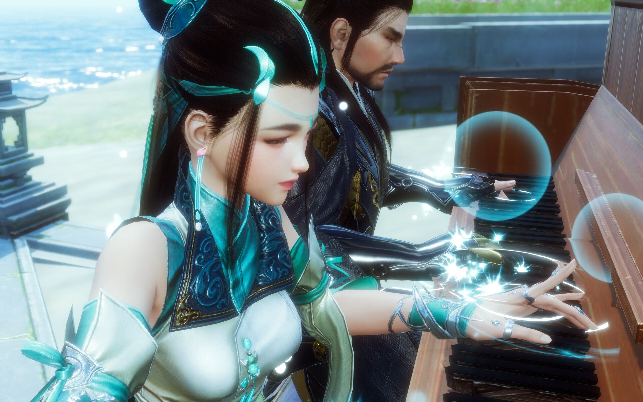 【剑网3】进来听听琴娘苍爹合奏卡农如何(上次发的视频里钢琴忘记标注