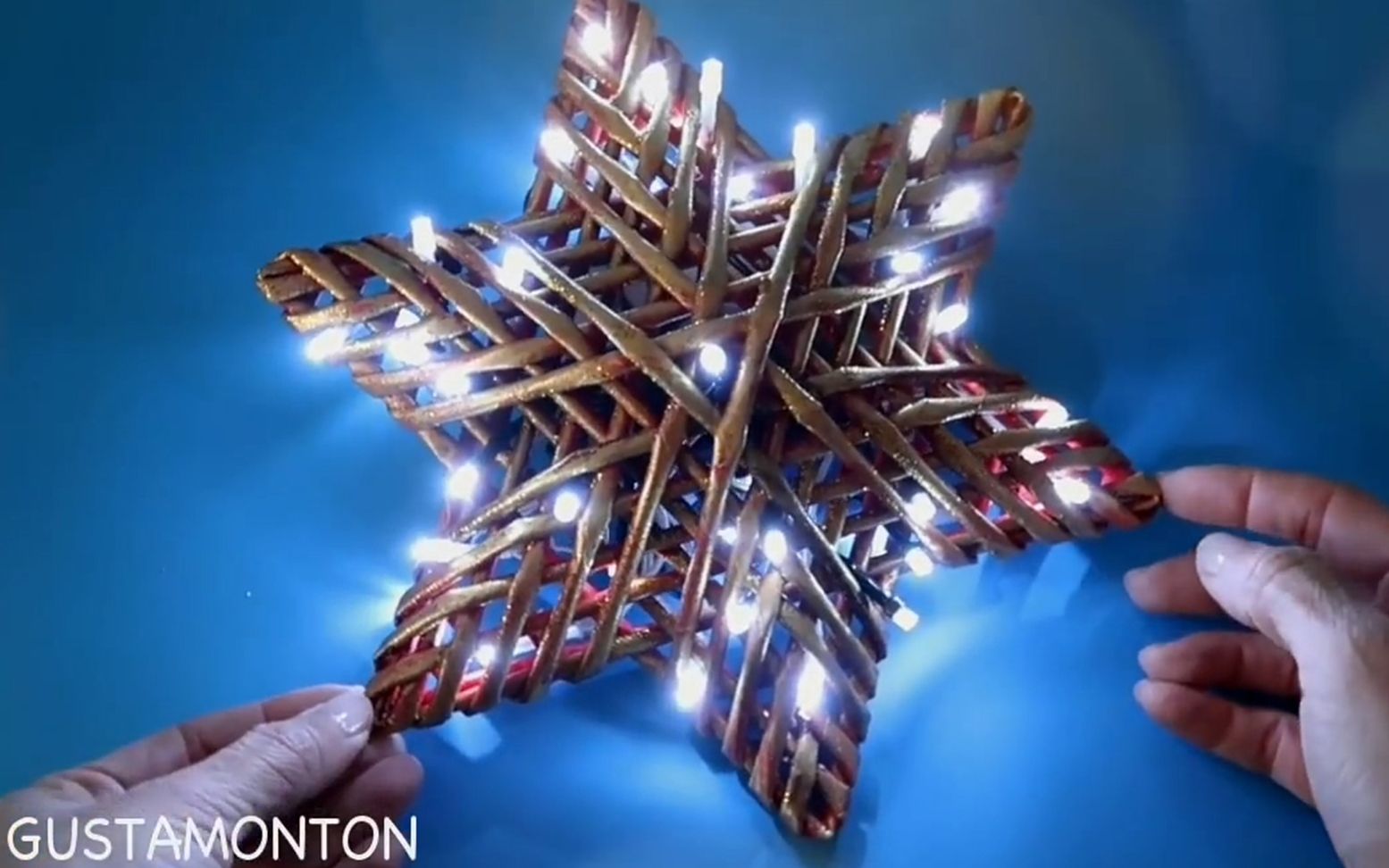 创意纸棍手工教程——用纸棍做六角星装饰灯教程_哔哩哔哩 (゜-゜)つ