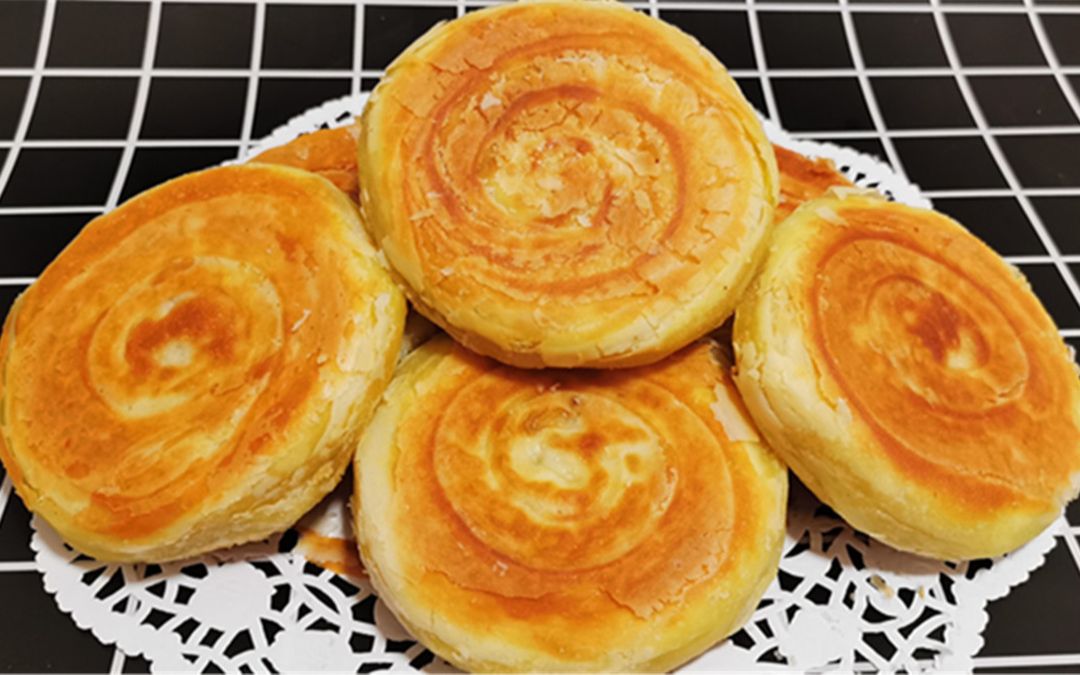 酥掉渣的黄金香酥烧饼有技巧无难度可烤可烙吃一口满嘴香