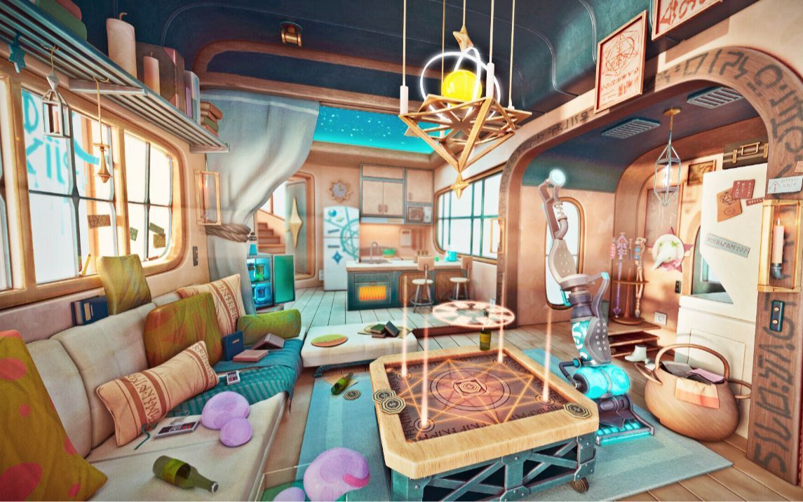 【3dmax场景建模】魔法室内小屋,3dmax零基础教学,超详细讲解室内建模