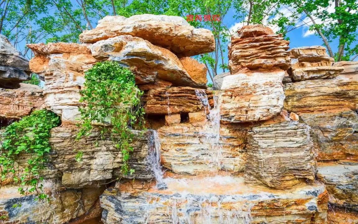 延庆大型塑石假山 千层石假山,假山水泥雕塑