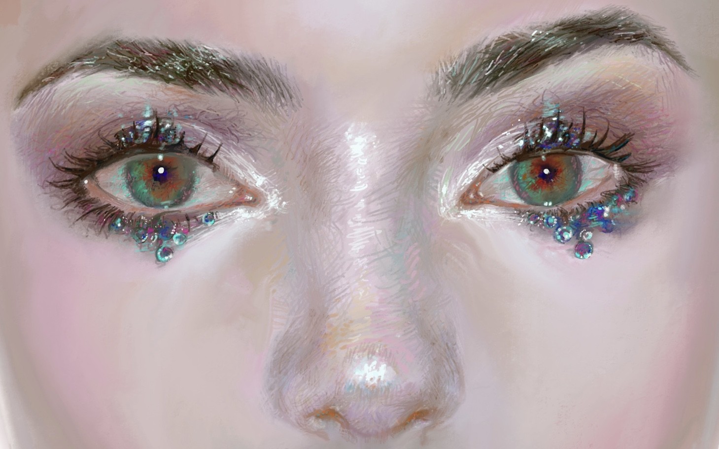 厚涂过程第二投这次画一双仙气十足的blingbling大眼睛