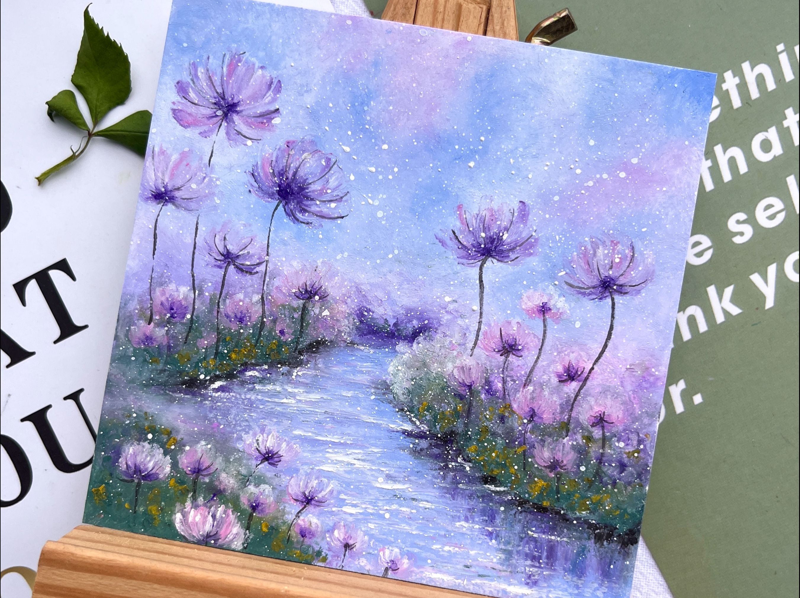 油画棒|梦幻蒲公英的视频绘画教程来啦