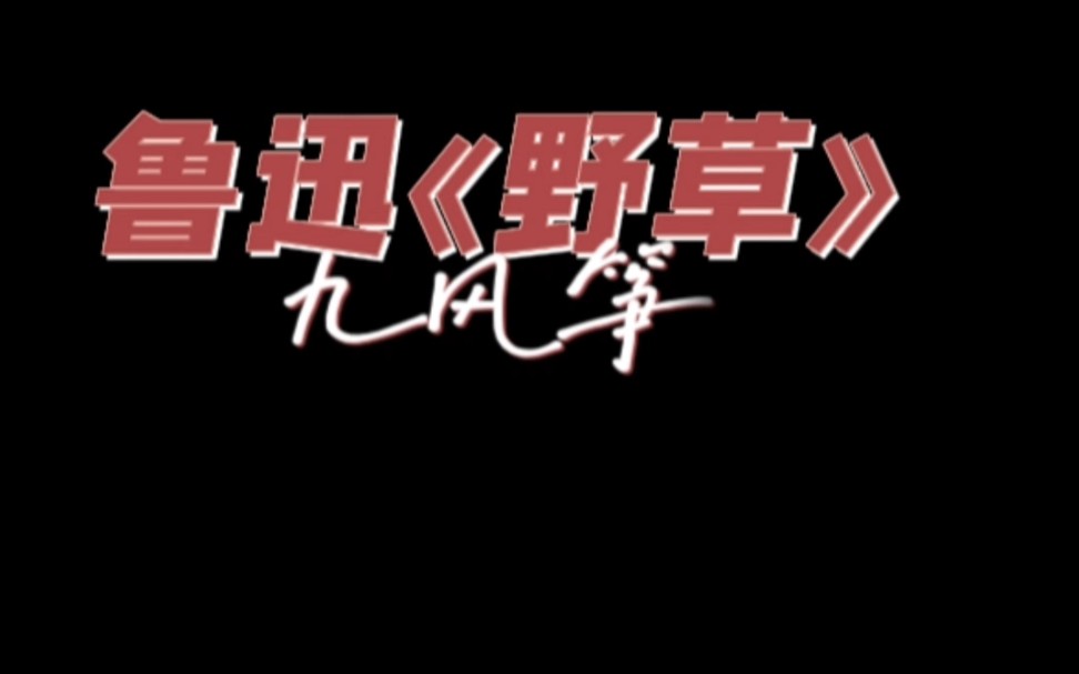 朗读鲁迅散文《野草》《风筝》哔哩哔哩bilibili