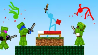 【中文全翻译版】火柴人VS我的世界系列 第三十六集 起床战争（AvM36 Bedwars）