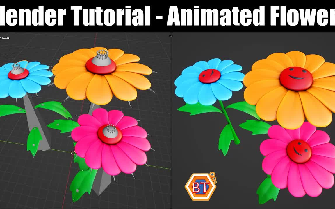 Blender花朵动画制作教学 【AI字幕】哔哩哔哩bilibili