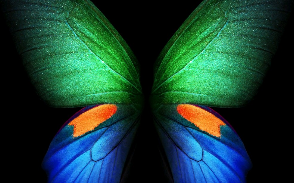 三星折叠屏高清壁纸蓝色绿色版本