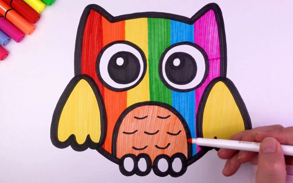 猫头鹰儿童画简笔画图片
