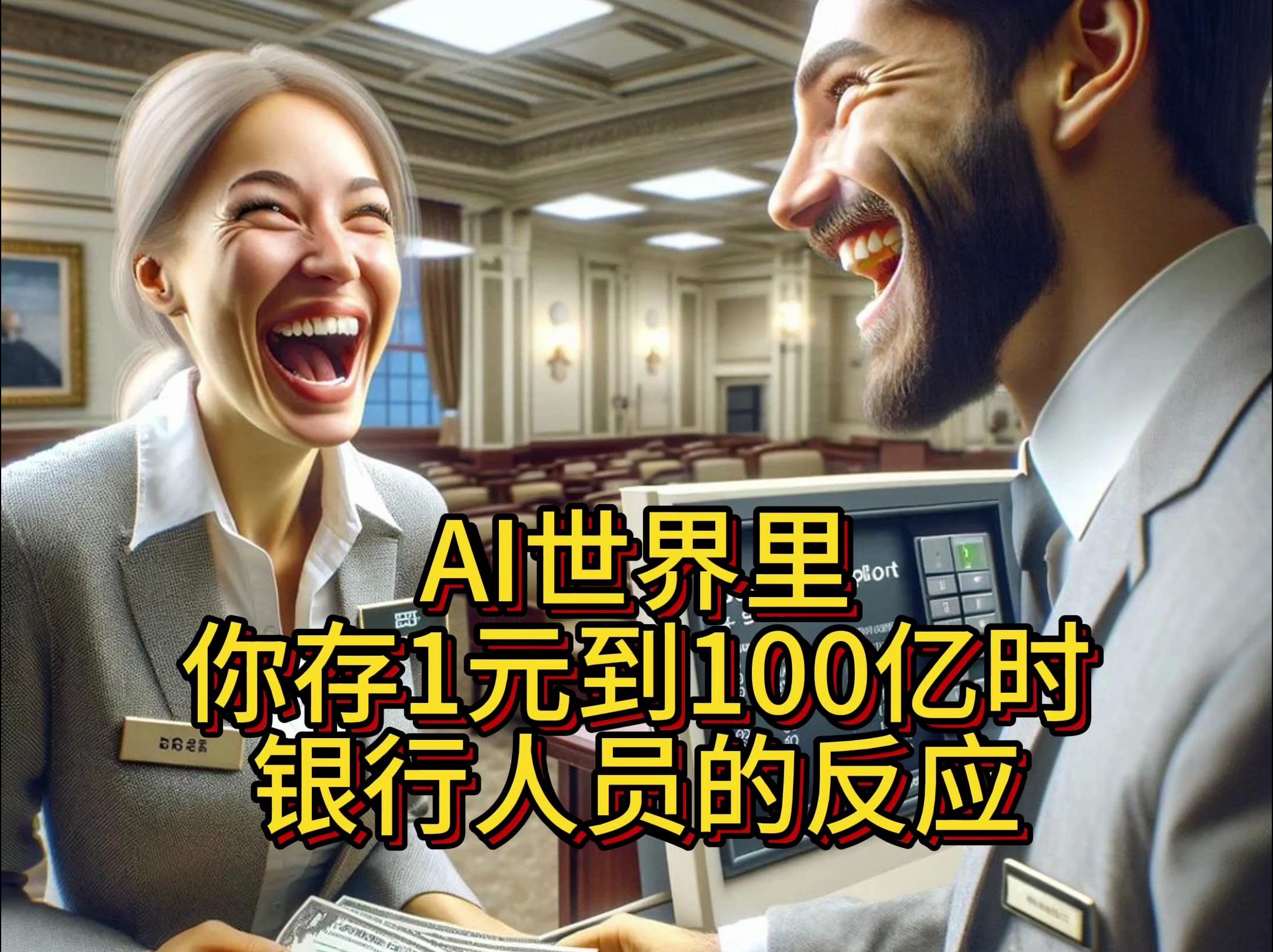 AI世界里,你去存1元到100亿时银行职员的反应哔哩哔哩bilibili