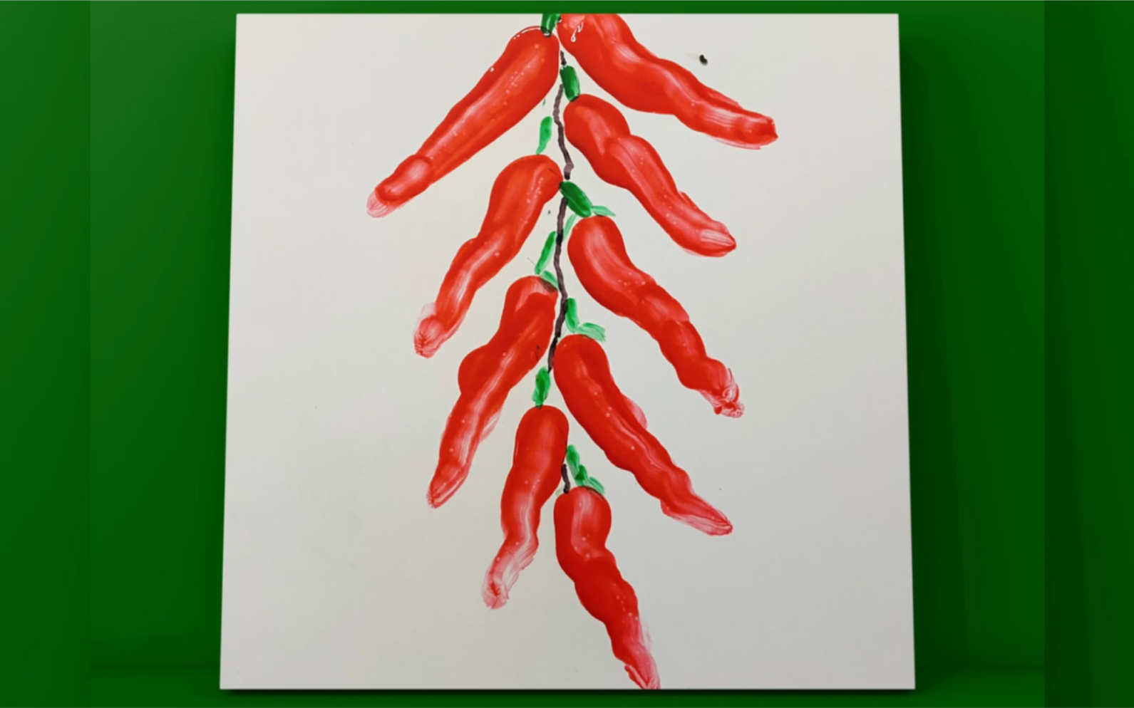 创意少儿美术:《手指画辣椒》新手宝宝入门必备