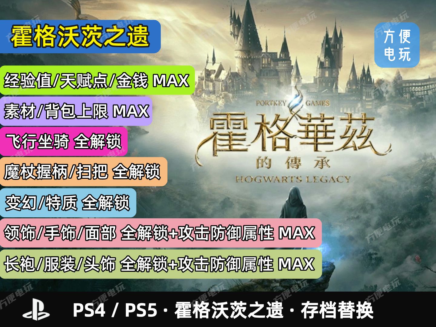 ps4 ps5 霍格沃茨之遗 存档替换 游戏修改 经验值/天赋点/金钱/素材