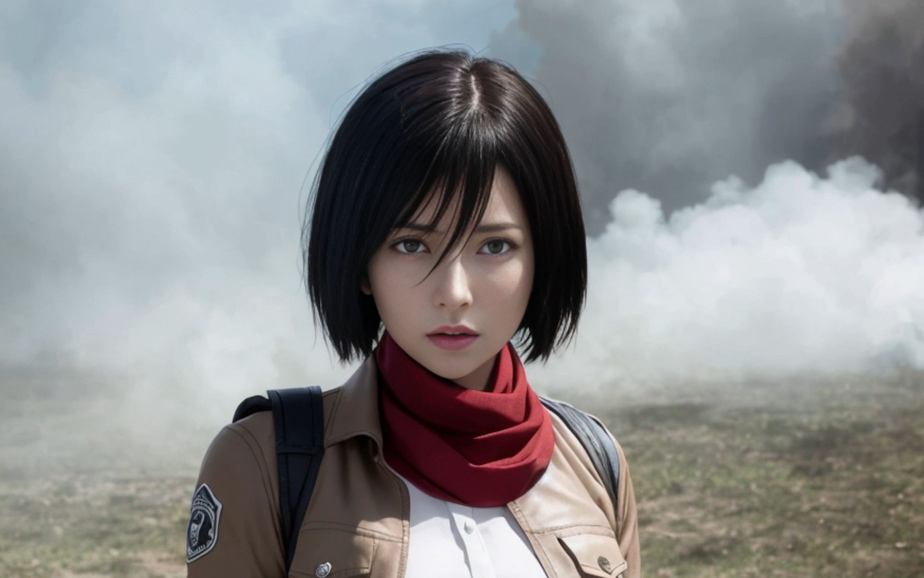 大批分辨率较低的三笠ai绘画cos图