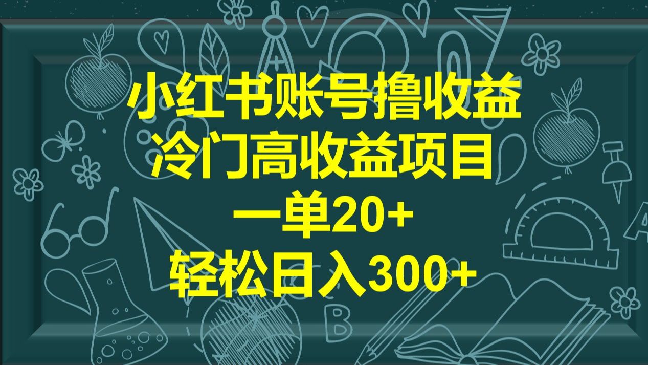 小红书账号撸收益,冷门高收益项目,一单20+,轻松日入300+【揭秘】哔哩哔哩bilibili