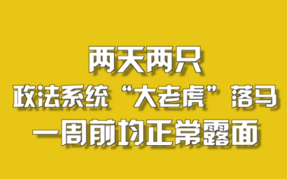 [图]两天两只政法系统“大老虎”落马，一周前均正常露面