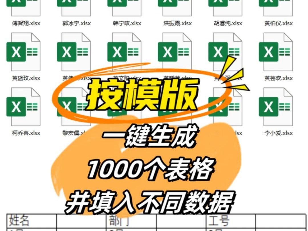 【一键生成1000个Excel表格并填入不同数据】数据处理 高效办公 职场干货 办公技巧哔哩哔哩bilibili