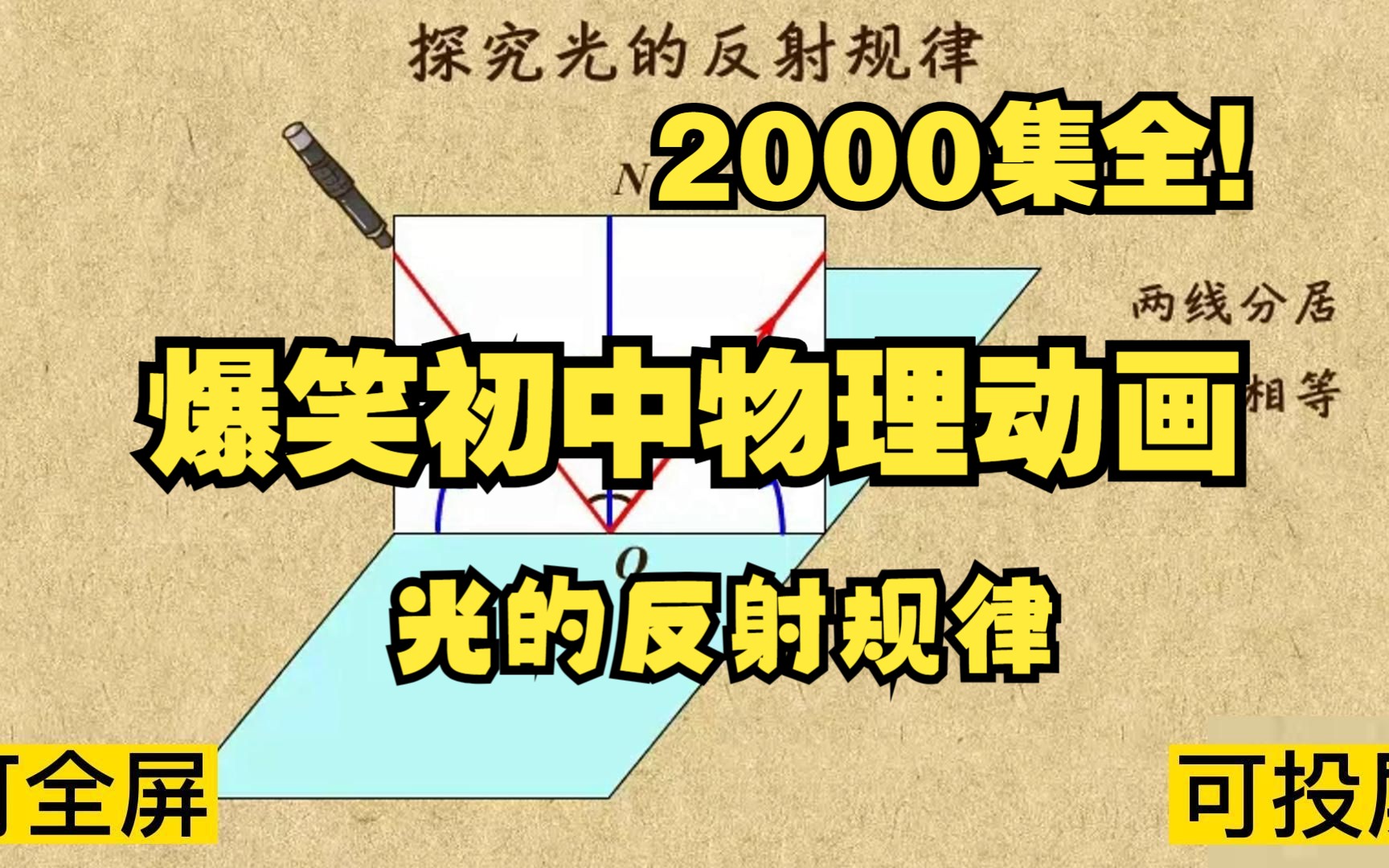 [图]2000集全可分享 爆笑初中物理动画 光的反射规律 物理满分宝典