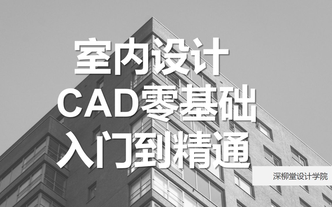 CAD2010入门到精通【室内设计】版(CAD2010版本以上都可以学习)【深柳堂设计学院】出品哔哩哔哩bilibili