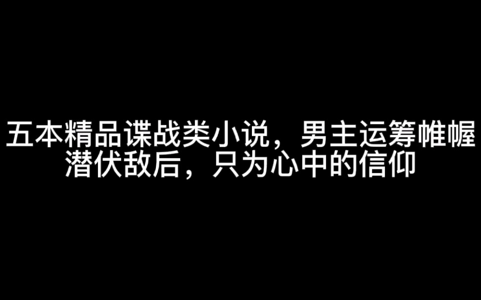 五本精品谍战类小说,男主运筹帷幄潜伏敌后,只为心中的信仰哔哩哔哩bilibili