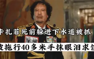 Descargar video: 卡扎菲临死前状态：被拖行40多米，手抹眼泪求饶，士兵拿手机拍照