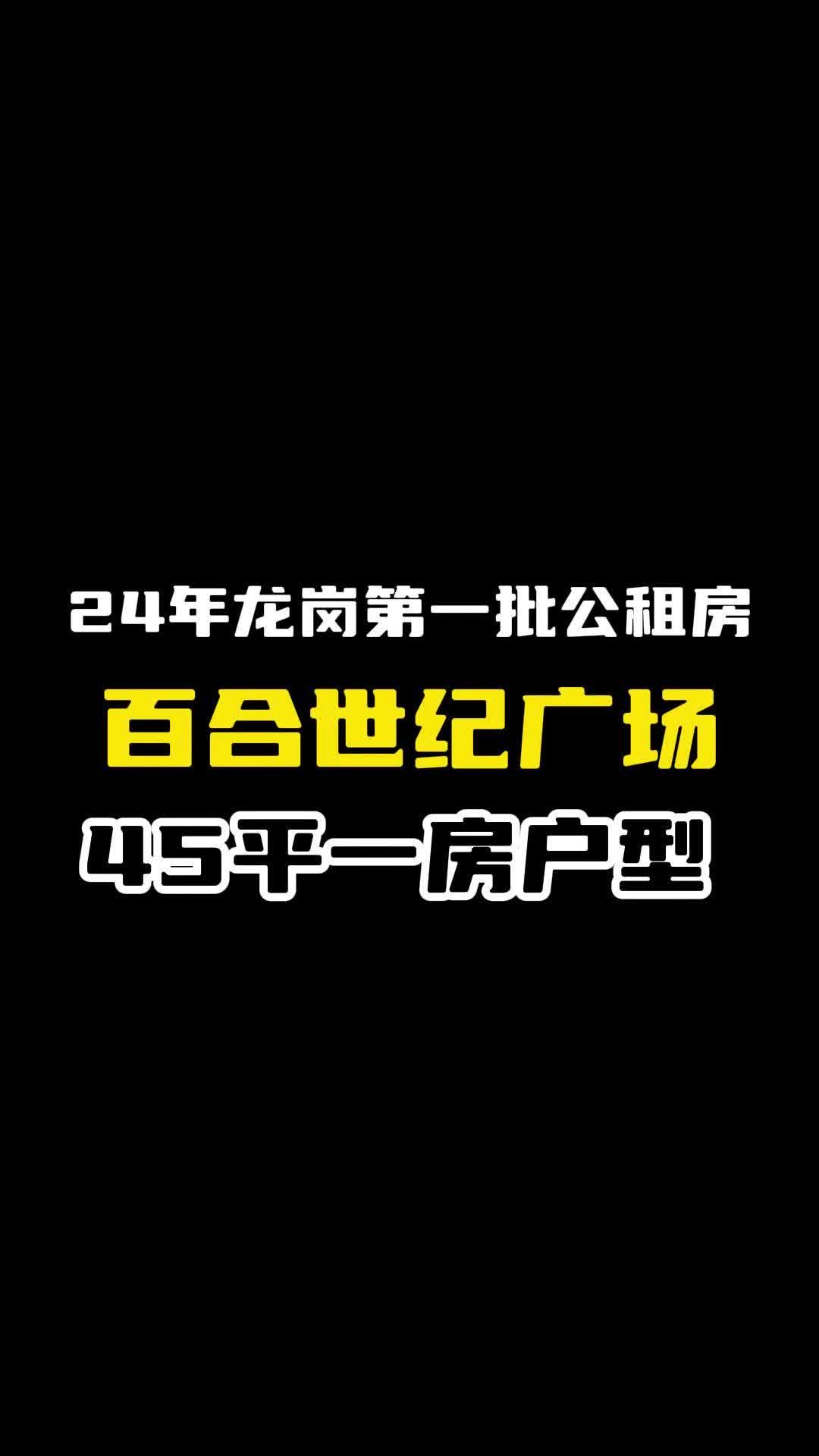 龙岗24年第一批公租房,百合世纪广场一房一厅户型哔哩哔哩bilibili