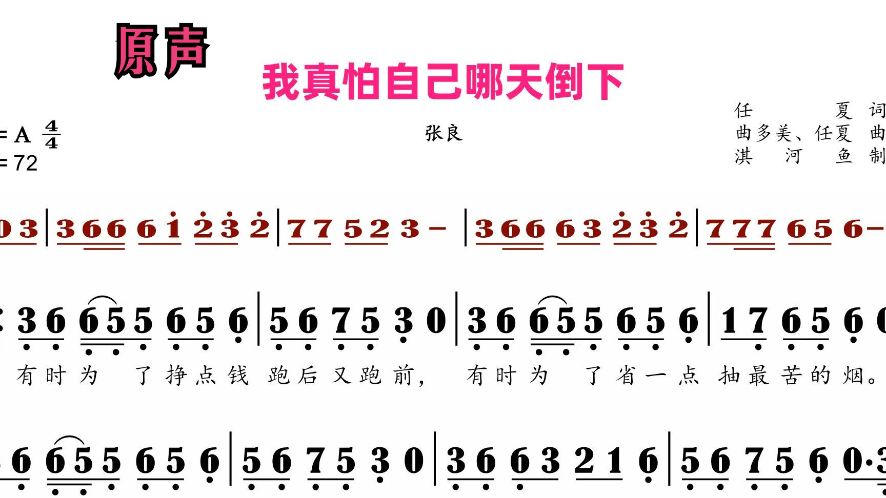 [图]我真怕自己哪天倒下原声