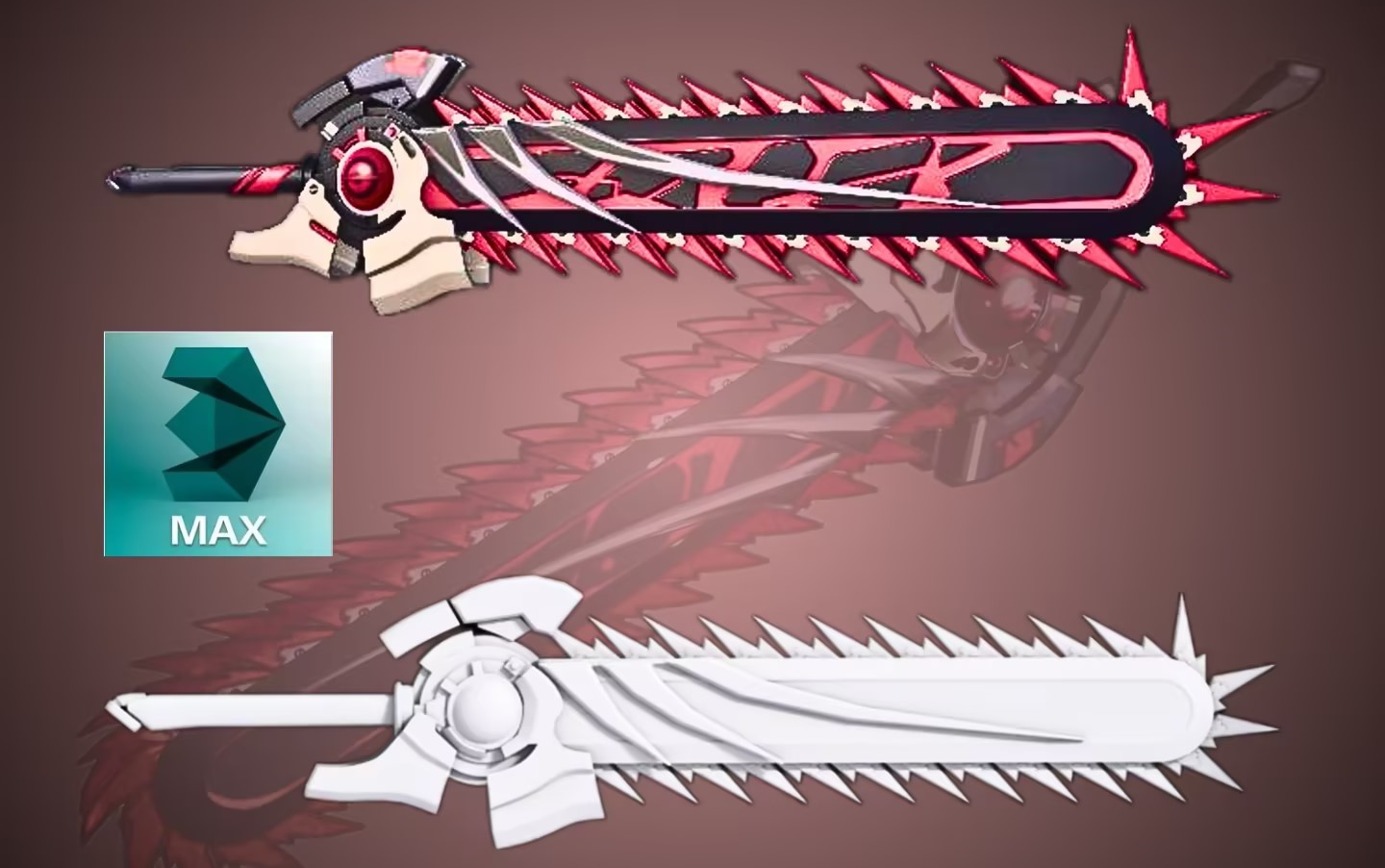 【3dmax武器建模】崩坏三-武器模型制作,详细武器建模思路讲解,零基础