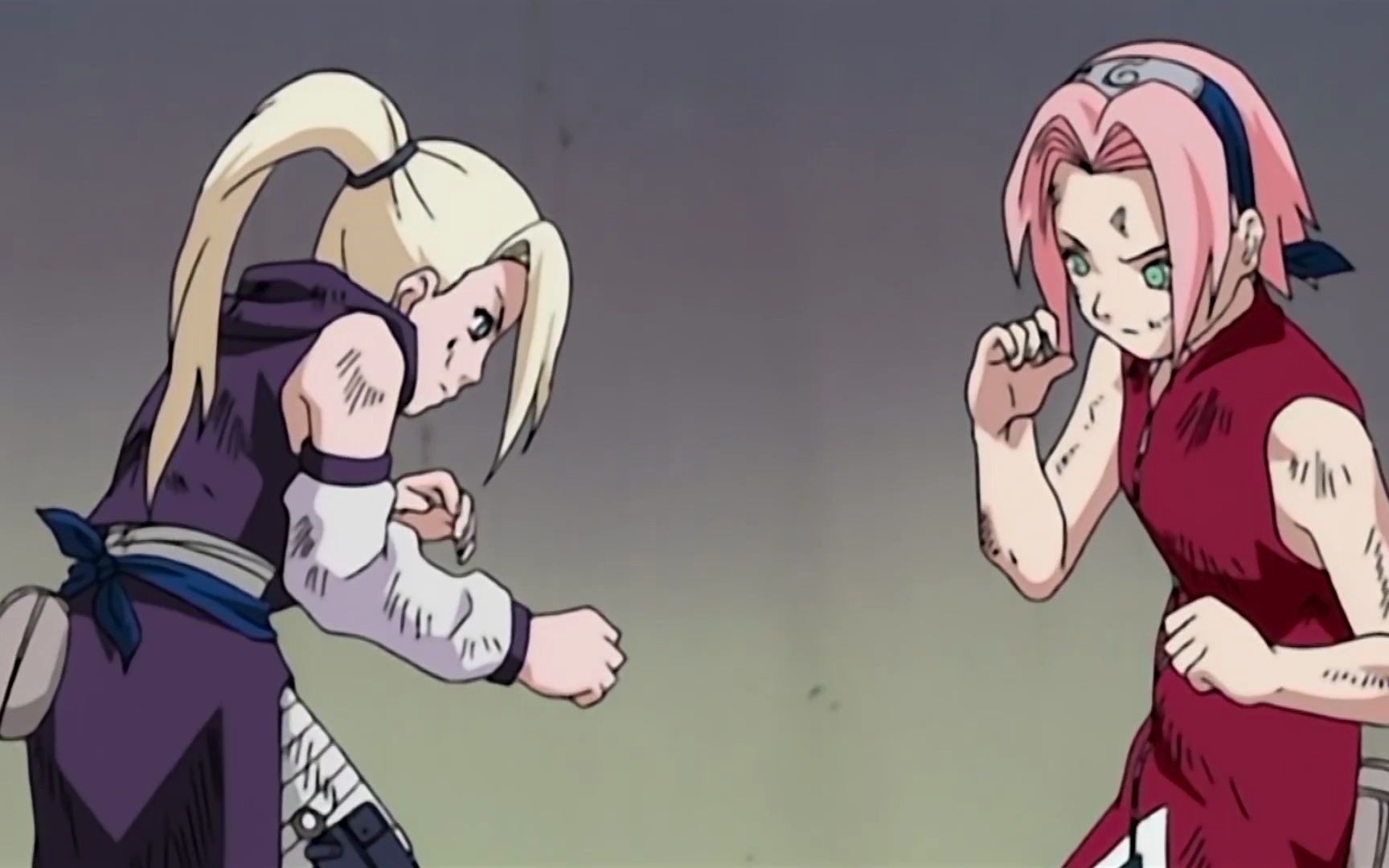 【火影】春野樱vs山中井野--体术_哔哩哔哩_bilibili