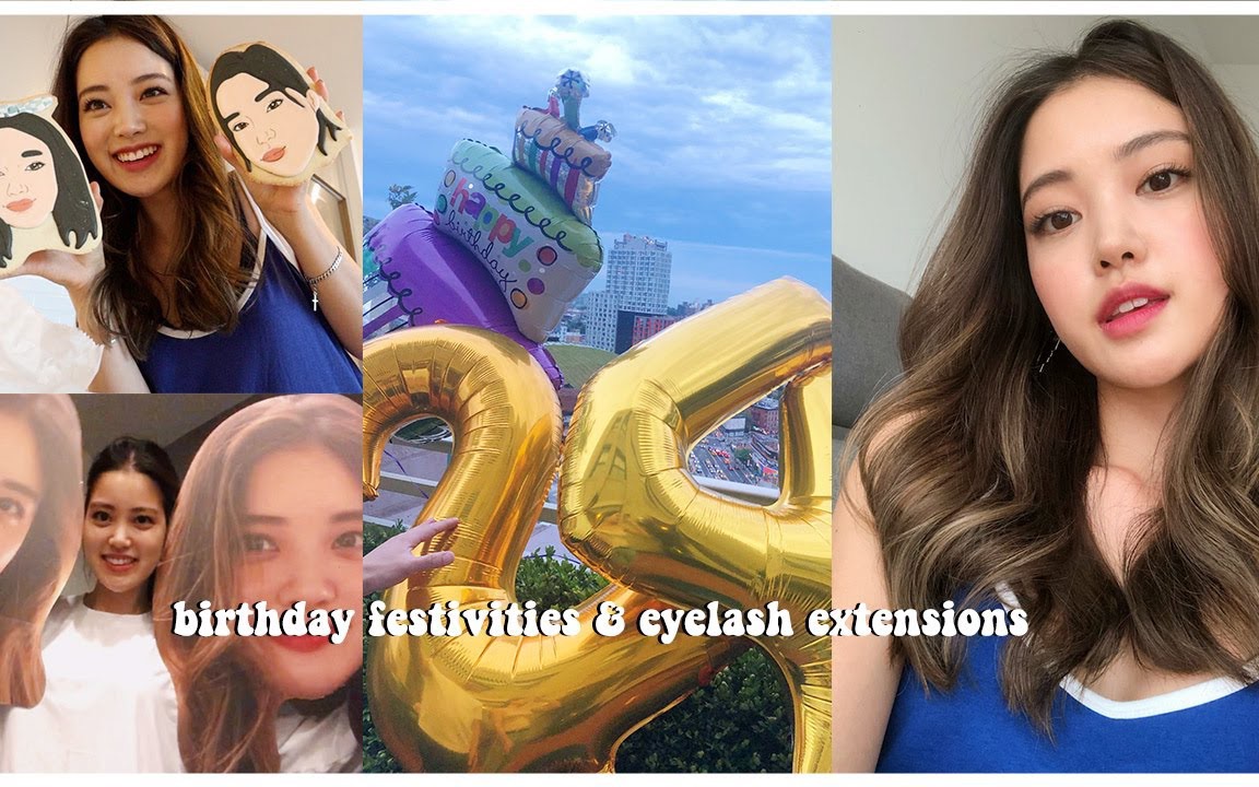 michellechoi崔仙女的纽约生活vlog24岁生日派对种睫毛